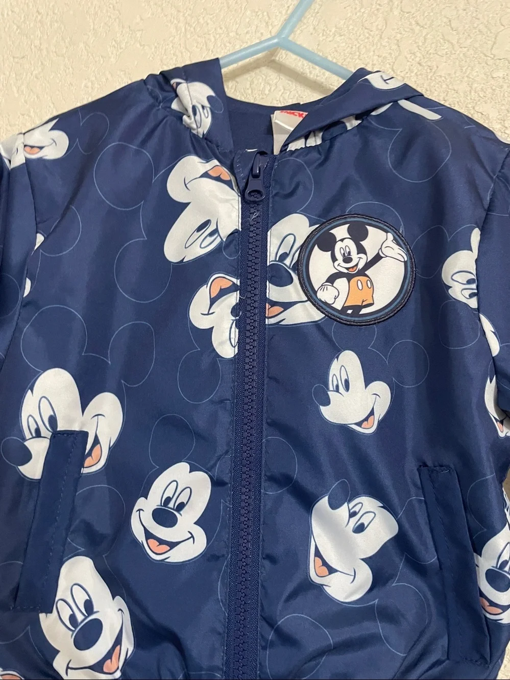 Disney Navy Blue Mickey Face Hoodie Jacket 12 Month Boy